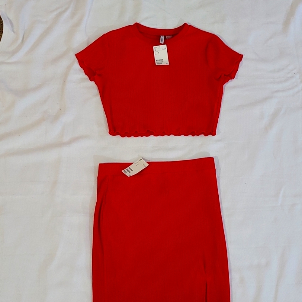 H&M Crop top and skirt set